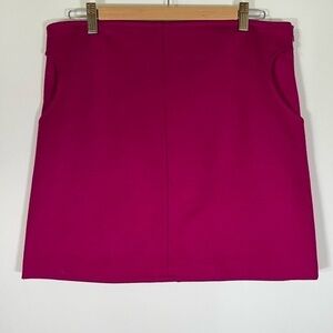 Diane von Furstenberg Katinka pink magenta wool a-line mini skirt sz 12 vintage